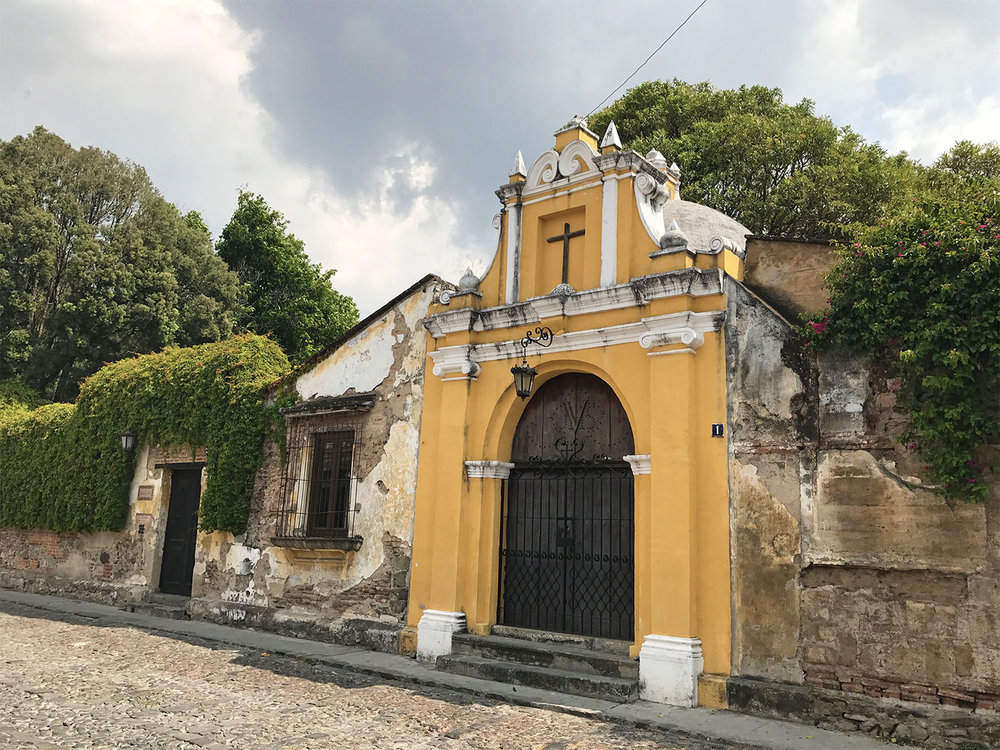 yellow church in Antigua Guatemala