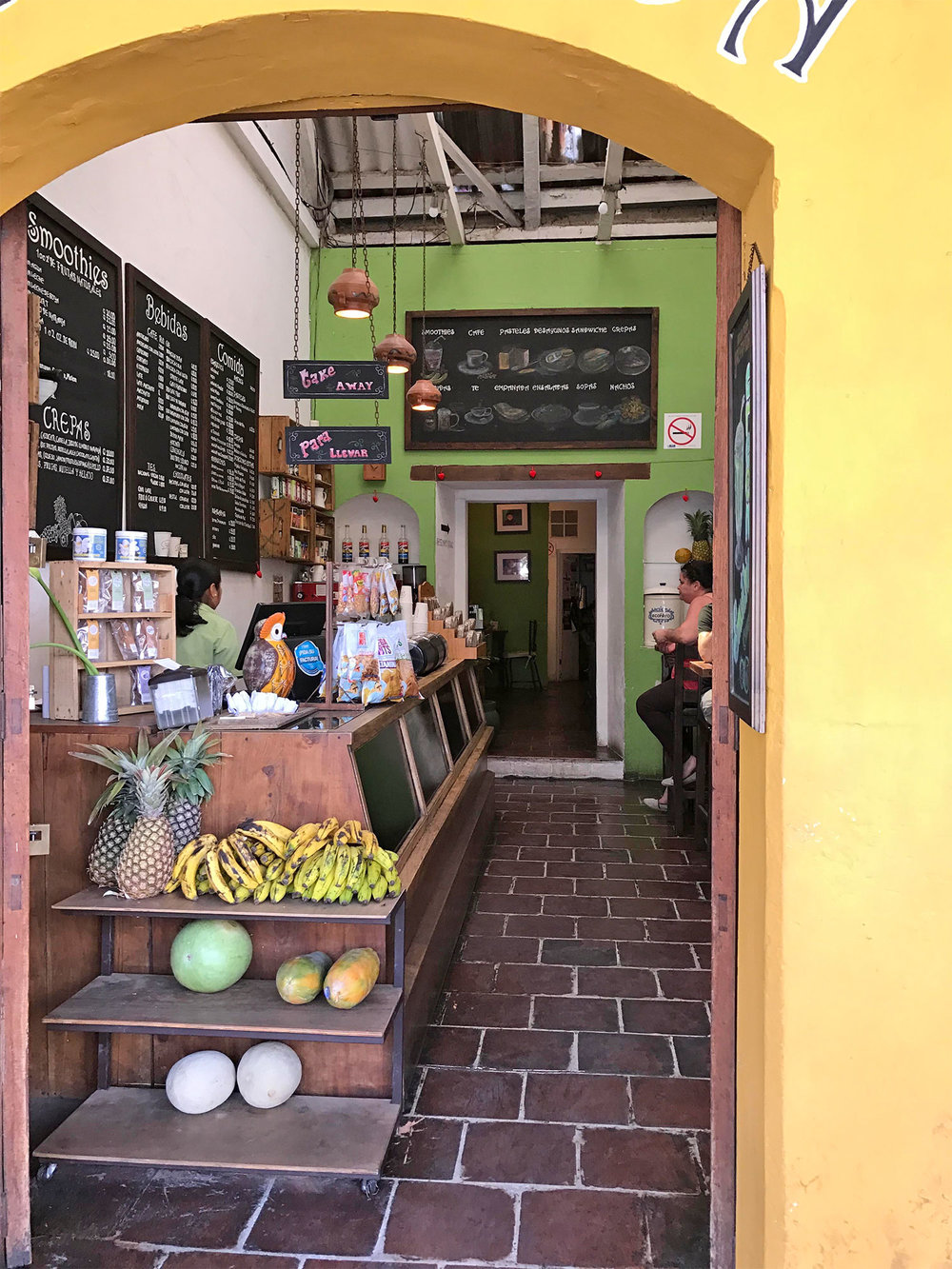 smoothie shop in Antigua Guatemala